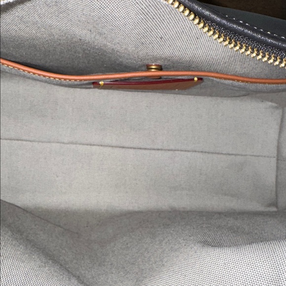 Coach Black Leather Shoulder Bag with Gold Accents - Picture 10 of 10